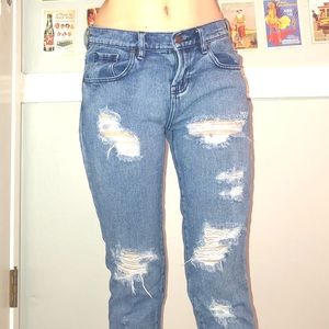 high waisted ripped brandy mom jeans